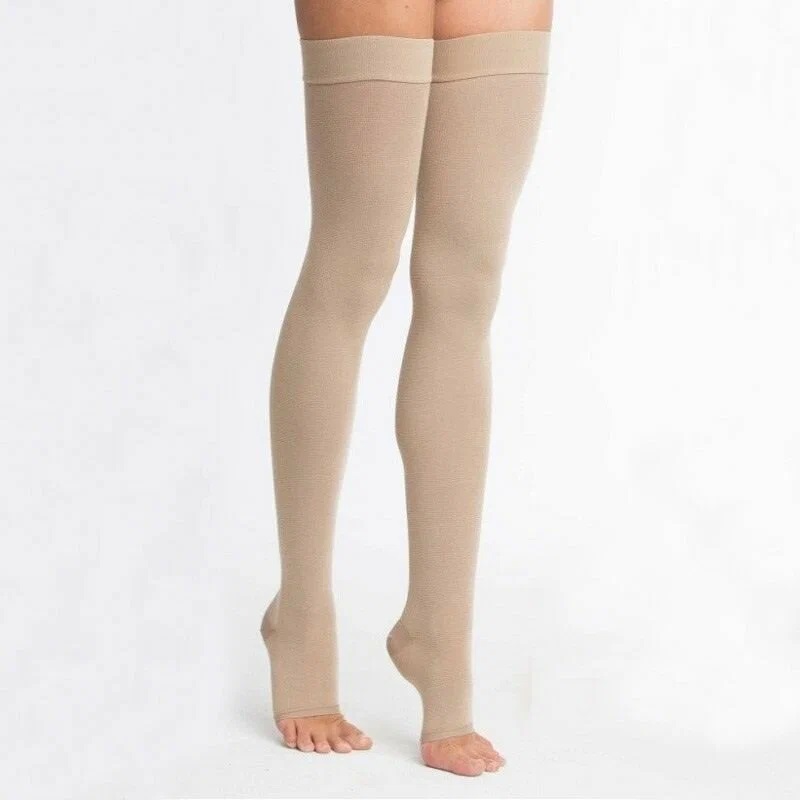 Чулки "Смоленский трикотаж" с открытым мыском, с силиконом 2 класс  компрессии